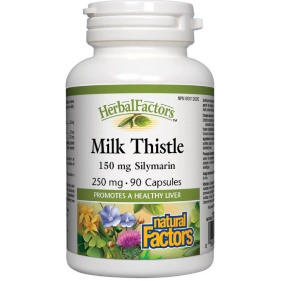 MILK THISTLE БЯЛ ТРЪН 250 мг + ГЛУХАРЧЕ И КУРКУМА капс х 90 бр NATURAL FACTORS