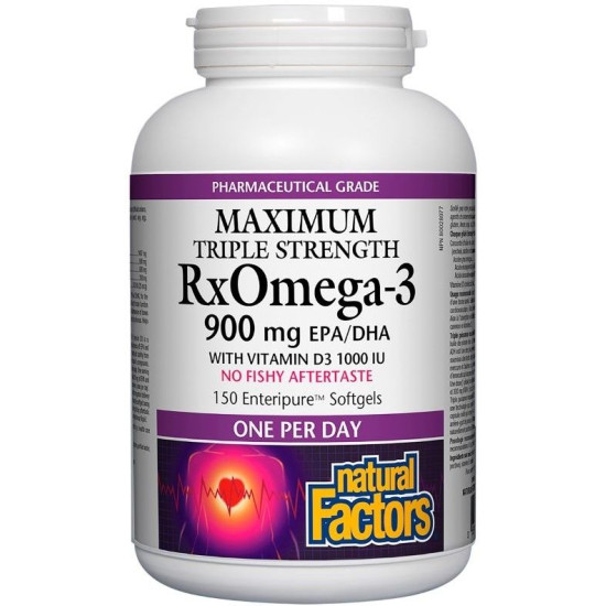 RX OMEGA-3 MAXIMUM ТРОЙНА КОНЦЕНТРАЦИЯ капс 1425 мг (900 мг EPA DHA) + ВИТАМИН D3 1000 IU х 150 бр