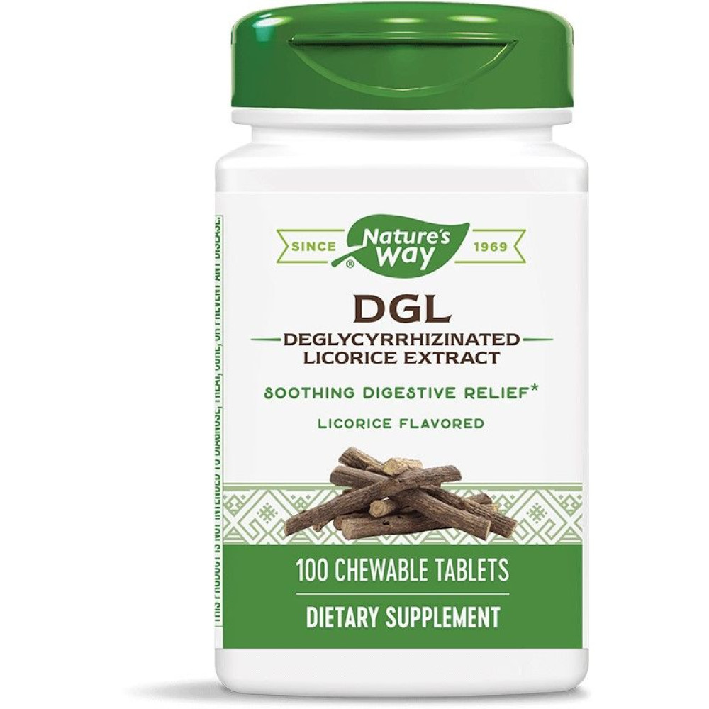 DGL Deglycyrrhizinated Licorice Root 400 mg 90 chewable tablets / Ди Джи Ел (DGL) 400 мг 90 дъвчащи таблетки - Храносмилане