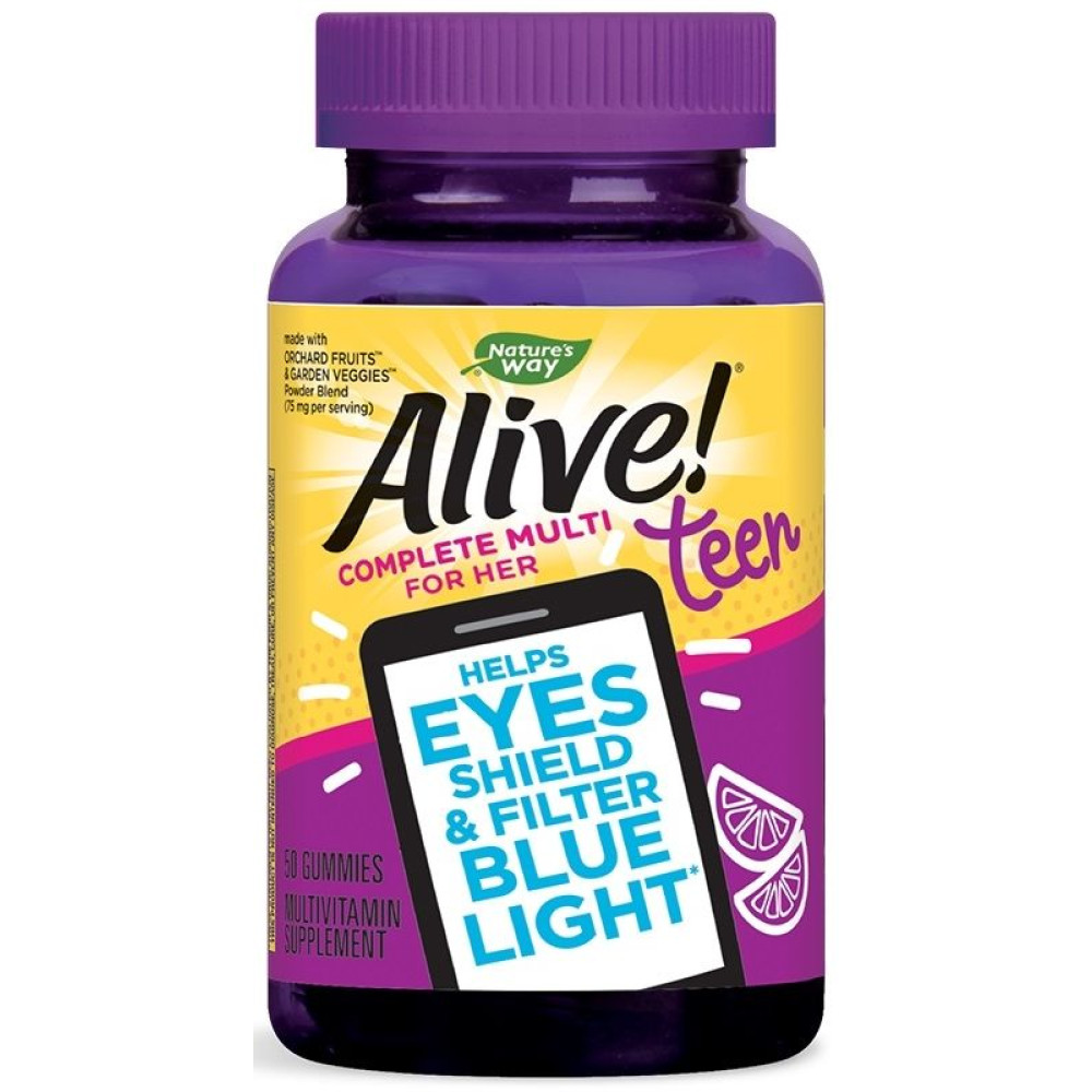 Alive! Teen мултивитамини за момичета желирани таблетки х 50, Nature`s Way - Alive! Teen мултивитамини за момичета желирани таблетки х 50, Nature`s Way -