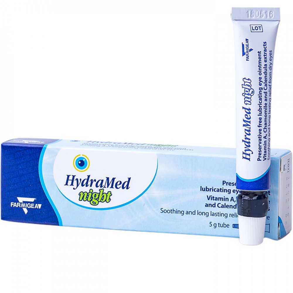 Hidramed night ointment 5 g / Хидрамед нощ унгвент 5 гр - Очи и зрение Hidramed night ointment 5 g / Хидрамед нощ унгвент 5 гр - Очи и зрение