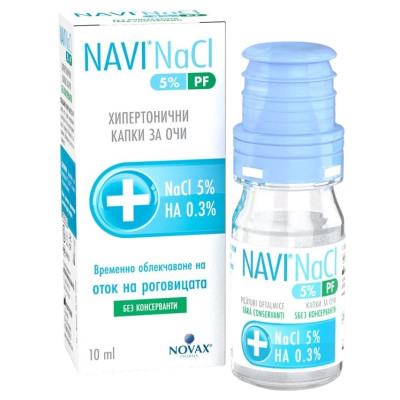 НАВИ NaCl 5% + HA 0.3% хипертонични капки за очи 10 мл NATURPHARMA