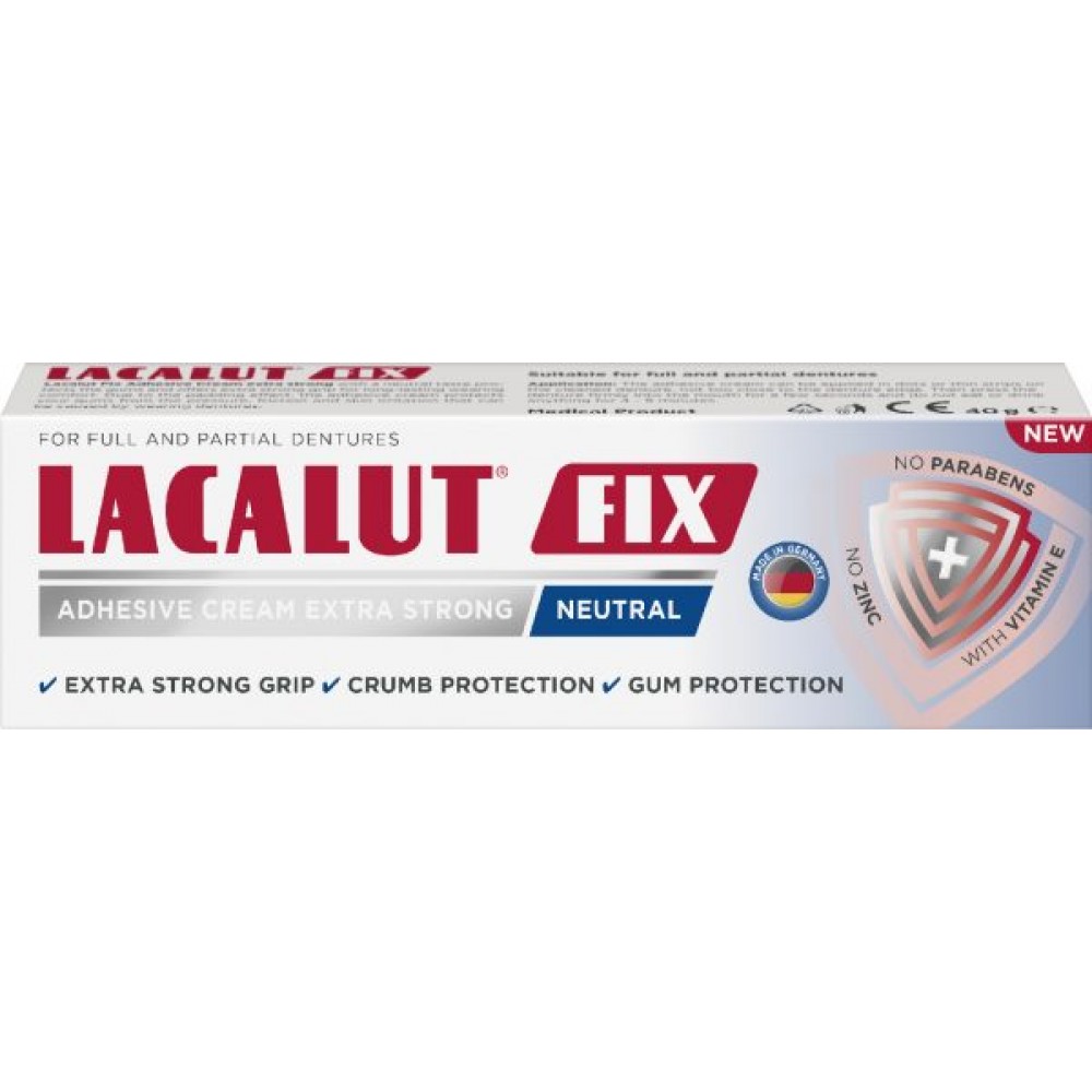 Lacalut Fix Фиксиращ крем за зъбни протези с неутрален вкус х40 грама - За зъбни протези