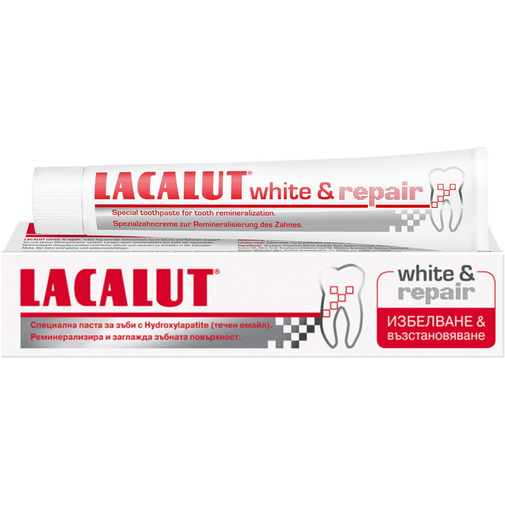 Lacalut White&Repair Избелваща и възстановяваща паста за зъби х75 мл - Паста за зъби