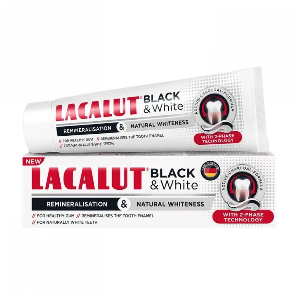 ЛАКАЛУТ BLACK & WHITE паста за зъби 75 мл - Орална хигиена