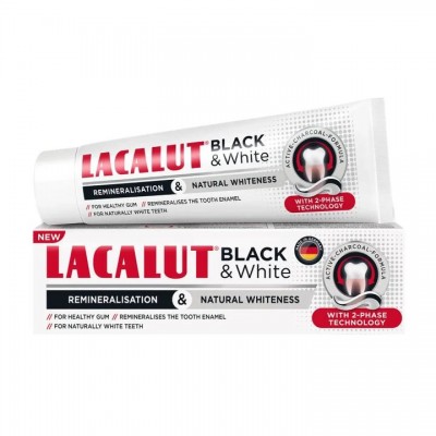 ЛАКАЛУТ BLACK & WHITE паста за зъби 75 мл