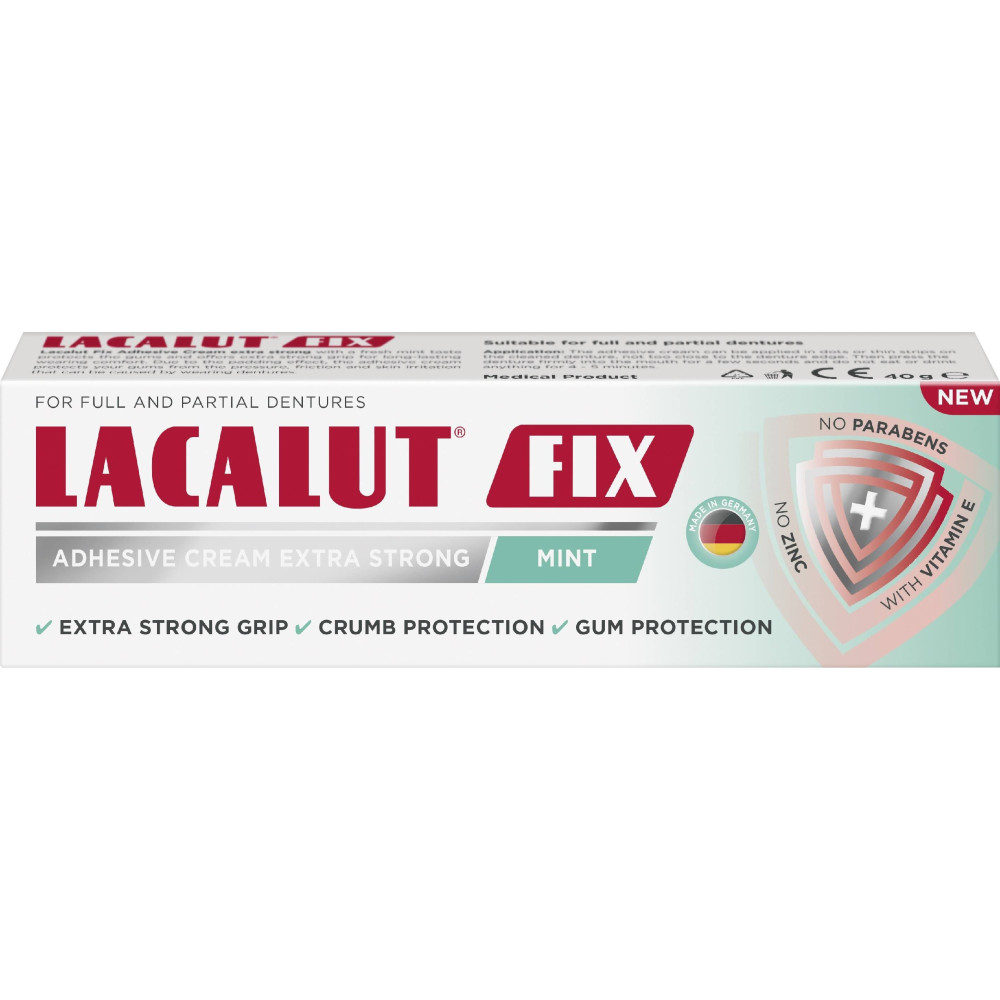 Lakalut Fix Mint фиксиращ крем за зъбни протези с ментов вкус 40г. - Lakalut Fix Mint фиксиращ крем за зъбни протези с ментов вкус 40г. -