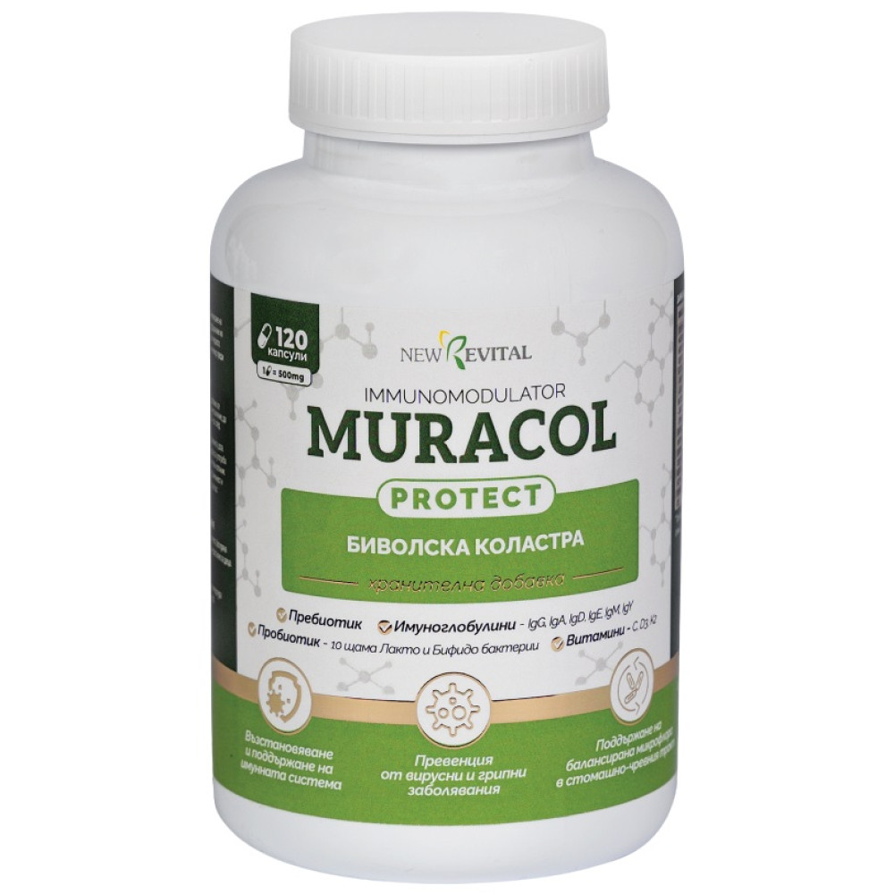 MURACOL PROTECT Биволска коластра за силен имунитет и жизненост капс х 120 бр - Имунна система MURACOL PROTECT Биволска коластра за силен имунитет и жизненост капс х 120 бр - Имунна система