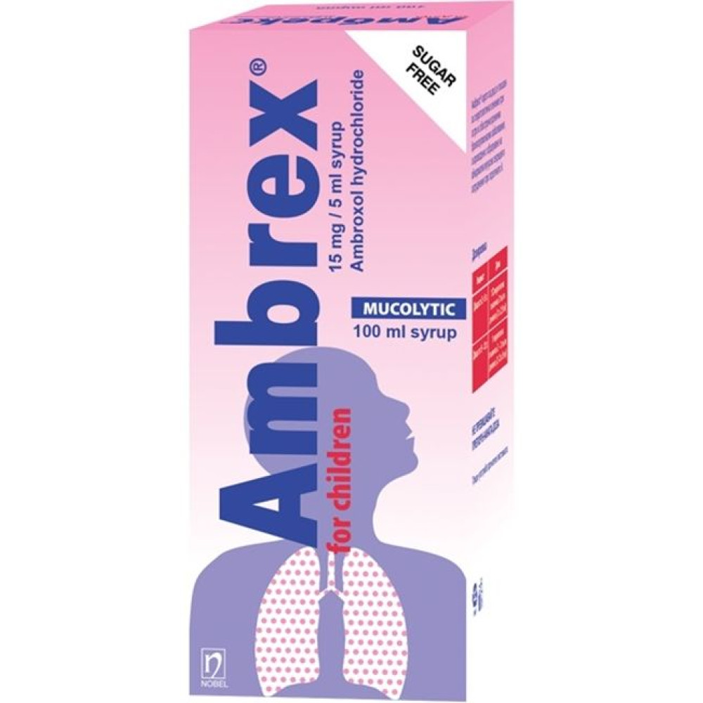 Ambrex 15mg/5 ml syrup for children 100 ml / Амбрекс 15мг/5 мл сироп за деца 100 мл - Кашлица и гърло