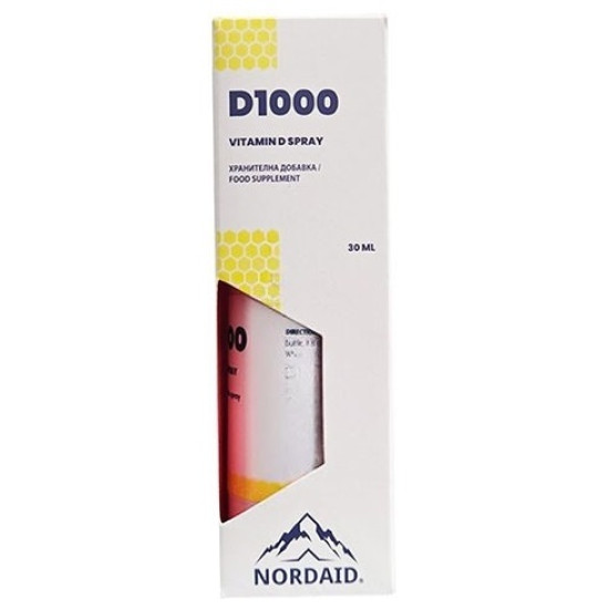 ВИТАМИН D3 /D1000/ 1000IU/25 мг спрей за уста 30 мл NORDAID