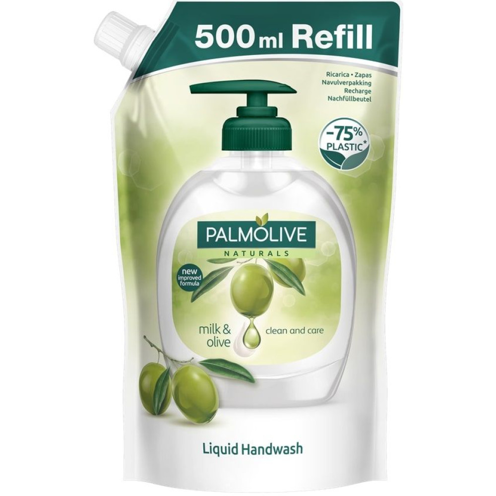 ПАЛМОЛИВ NATURALS MILK & OLIVE течен сапун мляко и маслина 500 мл ПЪЛНИТЕЛ - Грижа за тялото ПАЛМОЛИВ NATURALS MILK & OLIVE течен сапун мляко и маслина 500 мл ПЪЛНИТЕЛ - Грижа за тялото