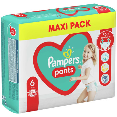 ПАМПЕРС PANTS 6 гащи за бебета и деца /14-19 кг/ х 36 бр