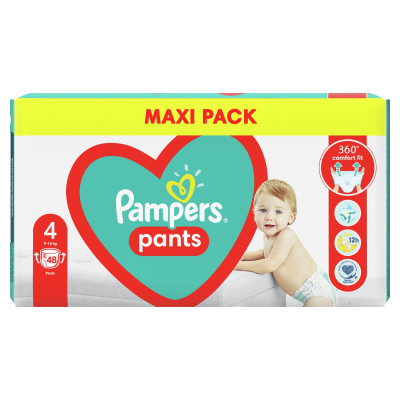 ПАМПЕРС PANTS 4 гащи за бебета и деца /9-15 кг/ х 48 бр