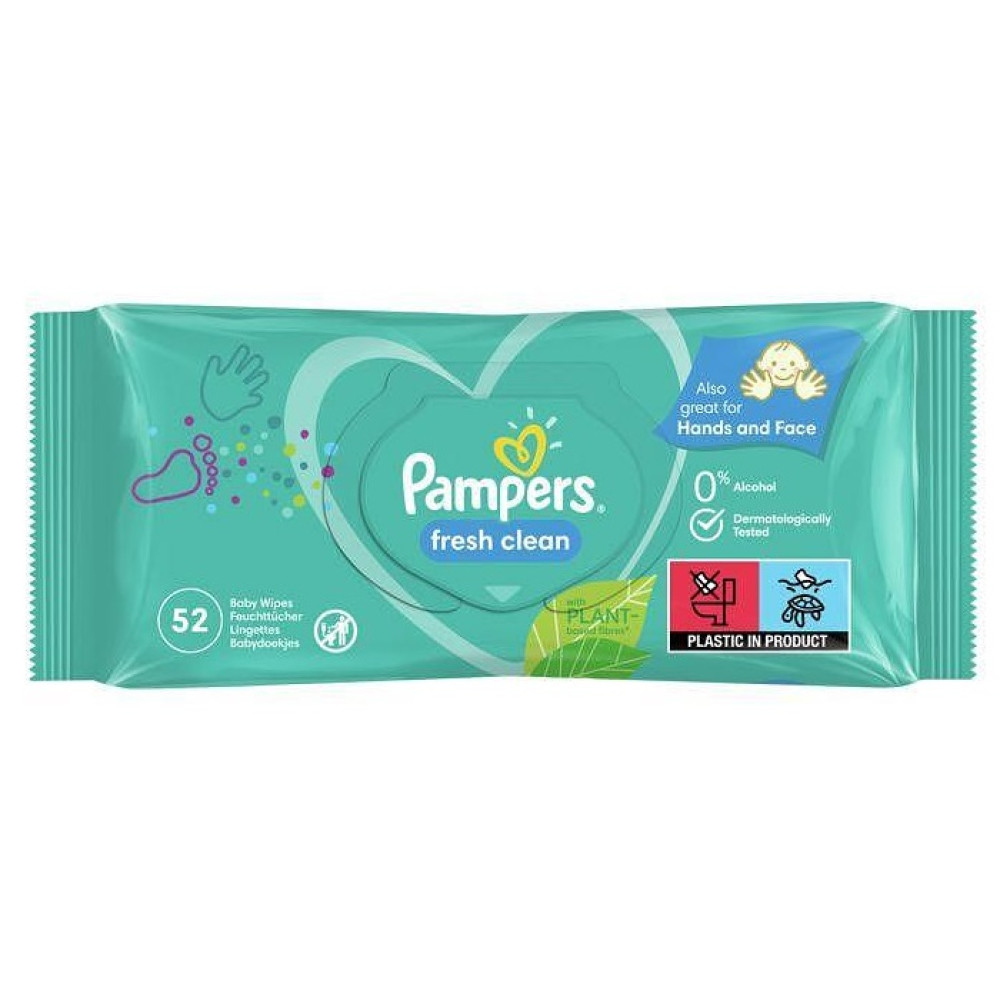 ПАМПЕРС ПЕЛЕНИ ACTIVE BABY 7 15+ кг x 40 бр + ПОДАРЪК МОКРИ КЪРПИ FRESH CLEAN x 52 бр - Грижа за детето