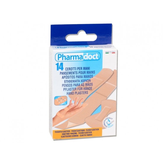 ФАРМАДОКТ HAND PLASTERS КОМПЛЕКТ хипоалергични еластични дишащи пластири за ръка, 3 размера х 14 бр