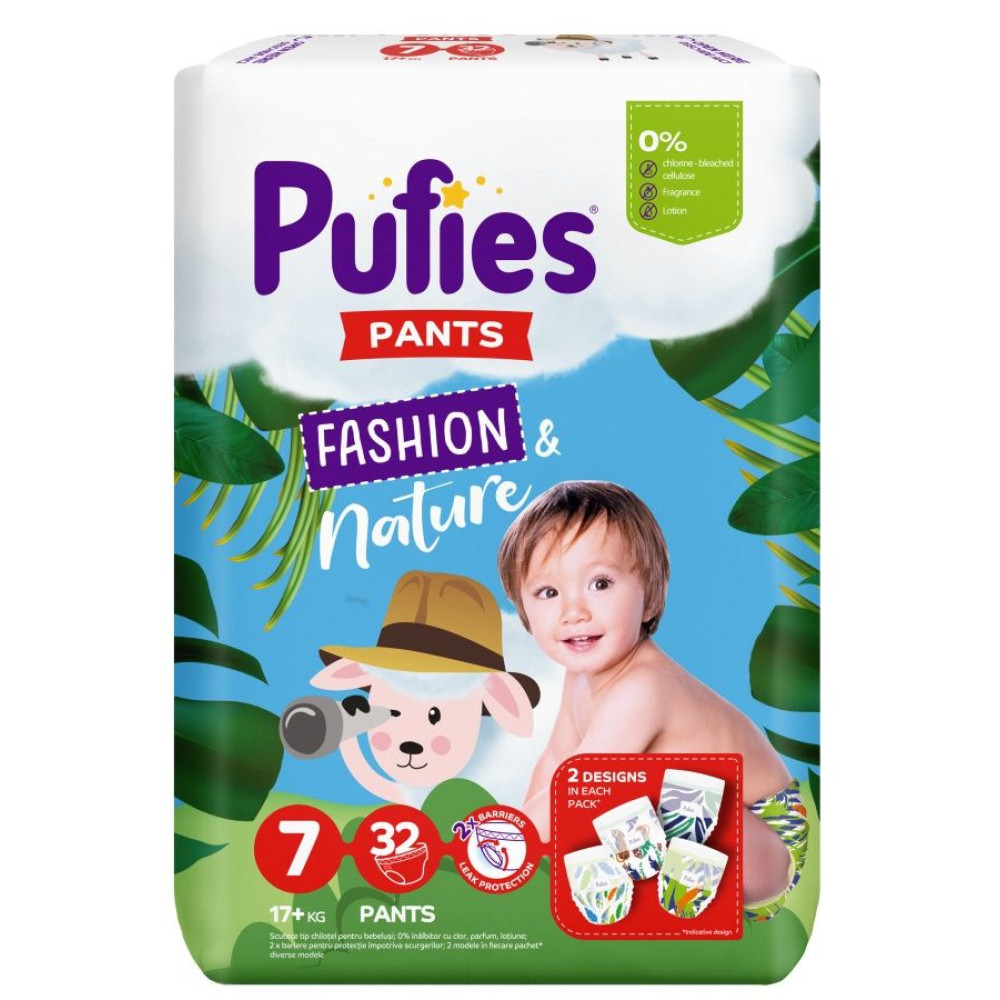 ПАМПЕРС ГАЩИ PUFIES FASHION NATURE 7 17+ кг х 32 бр - Грижа за детето