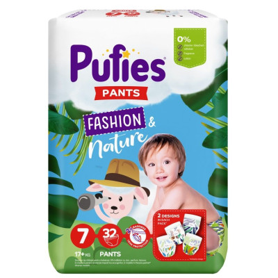 ПАМПЕРС ГАЩИ PUFIES FASHION NATURE 7 17+ кг х 32 бр