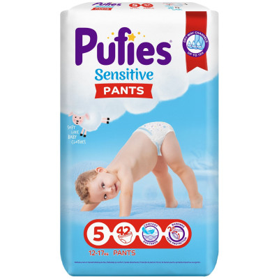 ПАМПЕРС ГАЩИ PUFIES SENSITIVE PANTS 5 12-17 кг х 42 бр