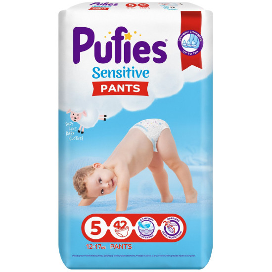 ПАМПЕРС ГАЩИ PUFIES SENSITIVE PANTS 5 12-17 кг х 42 бр