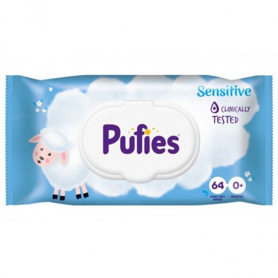 ᐉ КЪРПИ МОКРИ PUFIES SENSITIVE х 64 бр
