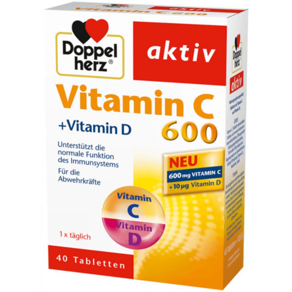 Doppelherz Active Витамин C 600 + Витамин D 40 таблетки - Имунитет