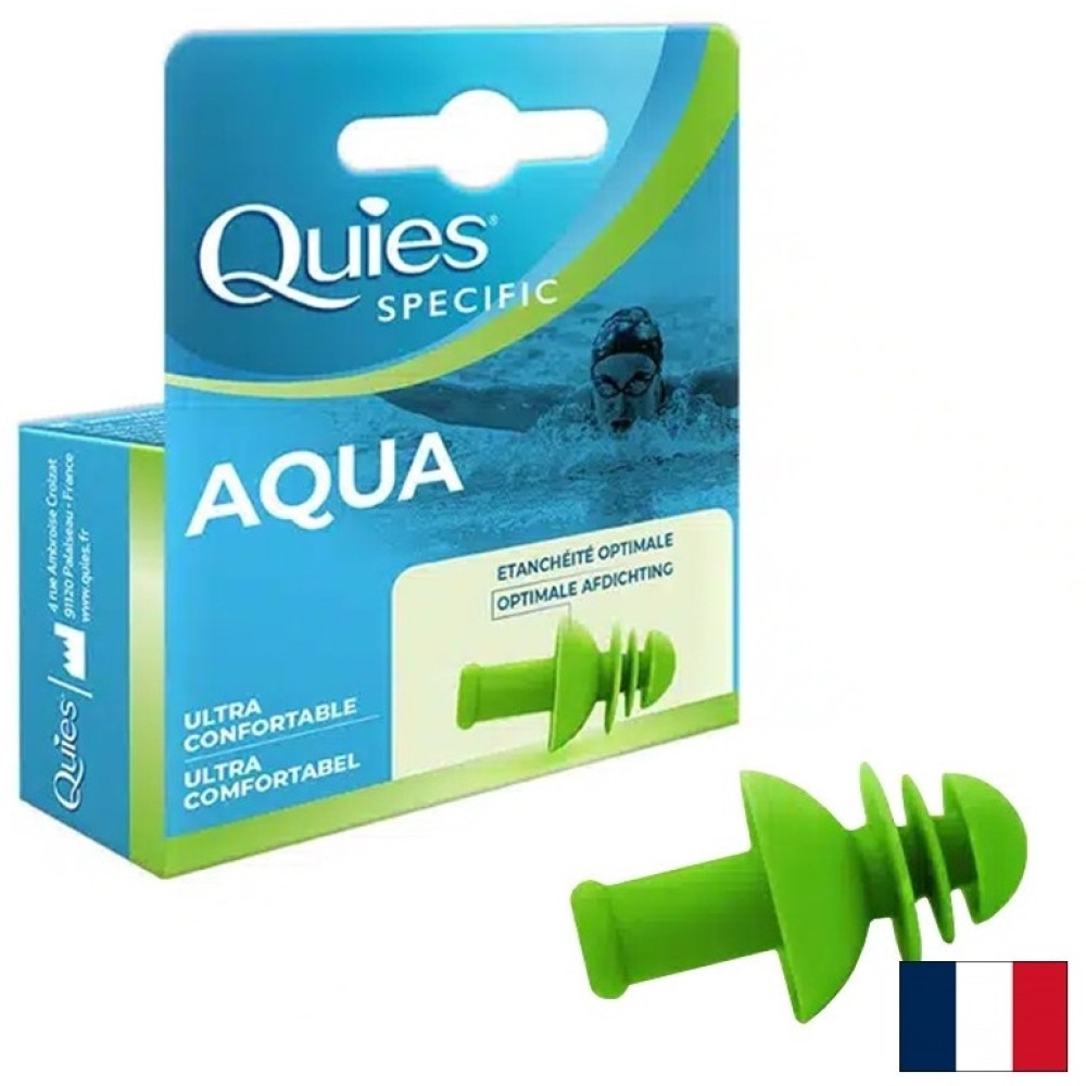 QUIES AQUA ULTRA COMFORTABLE силиконови тапи за уши за плуване ЗА ВЪЗРАСТНИ х 2 бр - Ушна хигиена