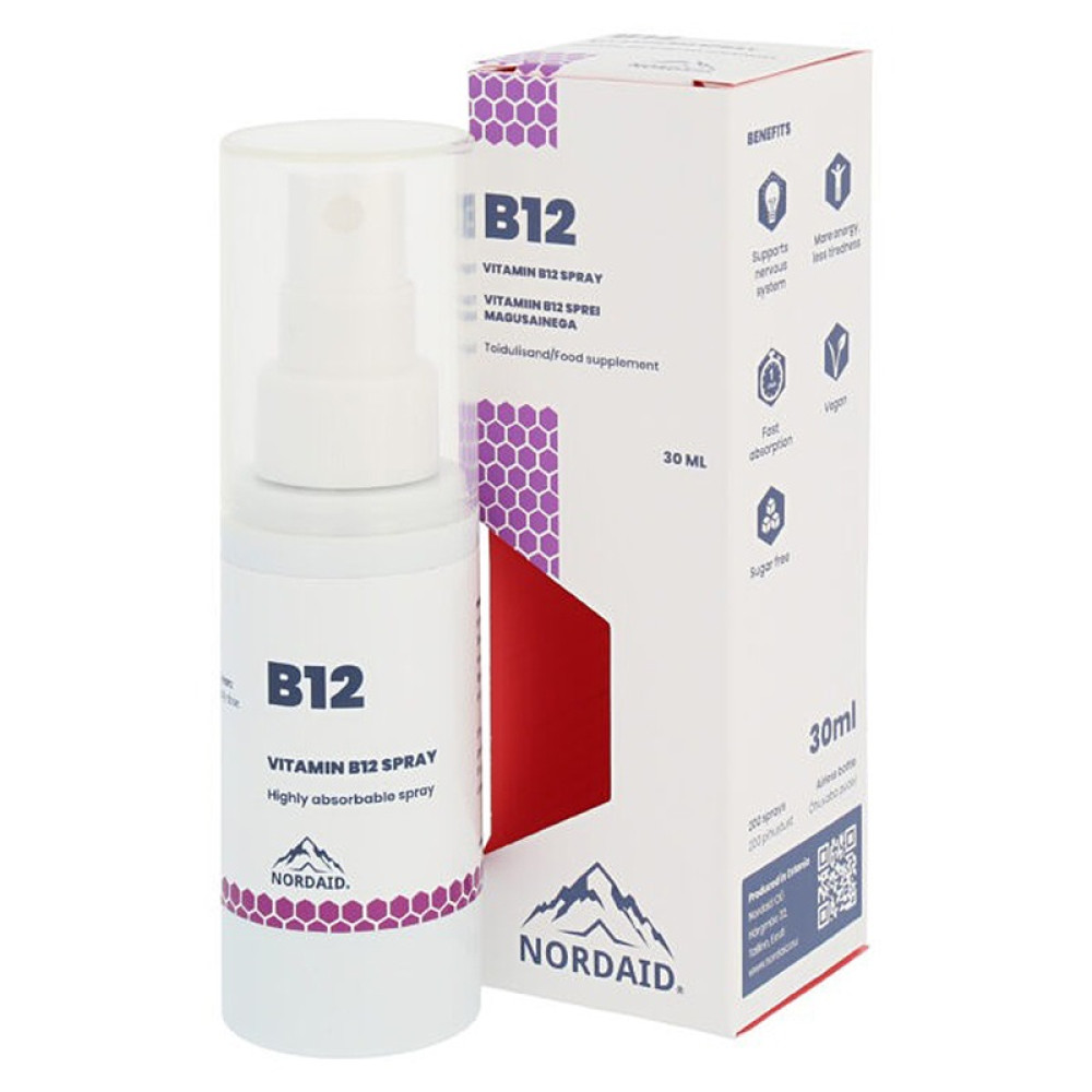 ВИТАМИН B12 спрей за уста 30 мл NORDAID - Кръвоносна система