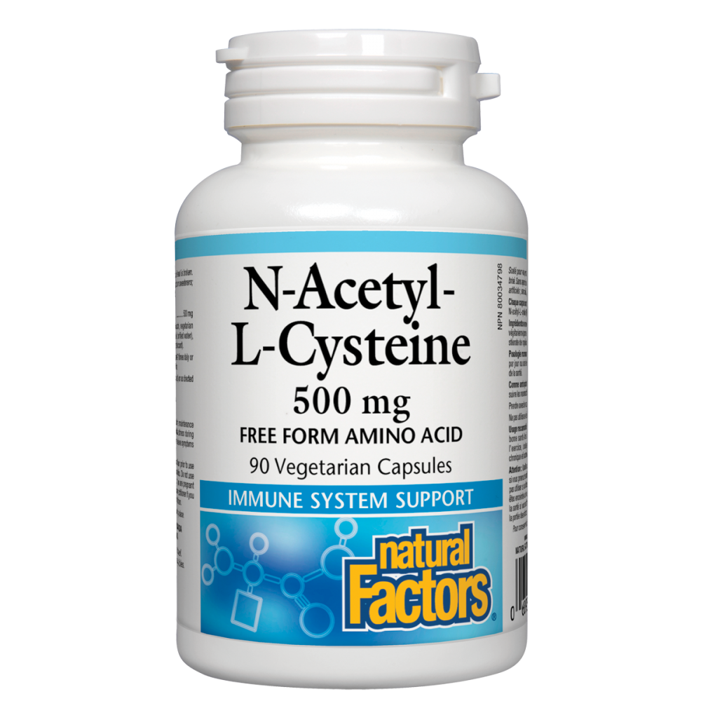Н-АЦЕТИЛ-Л-ЦИСТЕИН капс 500 мг x 90 бр NATURALS FACTORS - Храносмилателна система