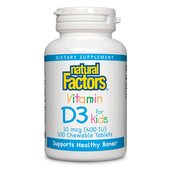 ᐉ ВИТАМИН D3 КИДС 400IU дъвчащи табл x 100 бр NATURAL FACTORS