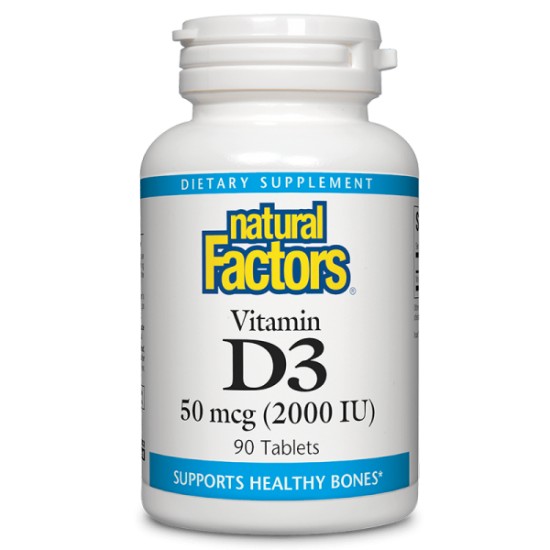 ᐉ ВИТАМИН D3 2000 IU табл x 90 бр NATURAL FACTORS