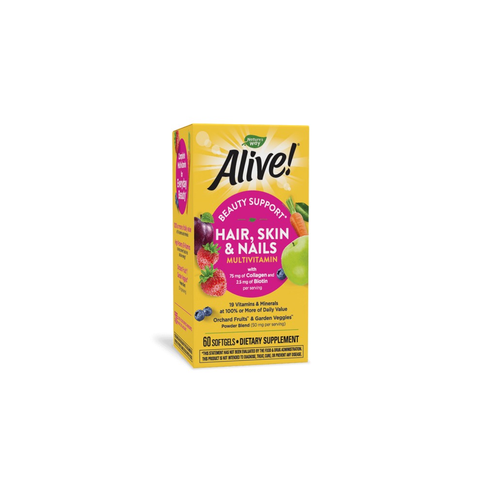 Alive Мултивитамини за коса, кожа и нокти x60 софтгел капсули - Коса кожа нокти