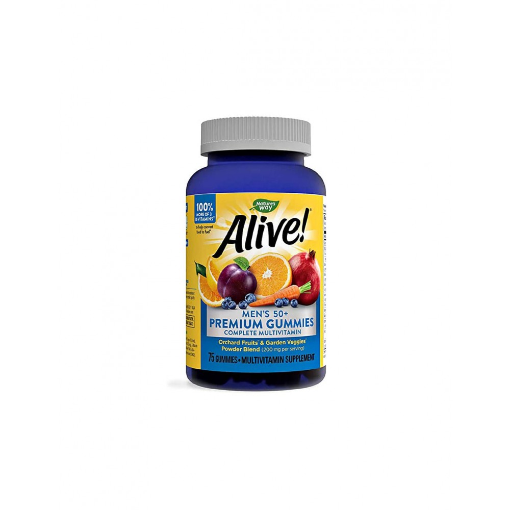 Alive (Алайв) Мултивитамини за мъже 50+, 94мг, 75 желирани таблетки, Nature's Way -
