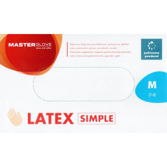 ᐉ РЪКАВИЦИ ЛАТЕКСОВИ М с пудра MASTER GLOVE х 100 бр