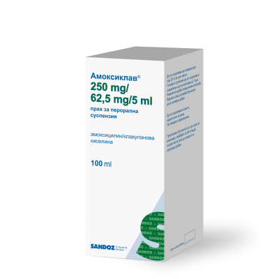 АМОКСИКЛАВ сусп 250 мг/62.5 мг/5 мл  100 мл