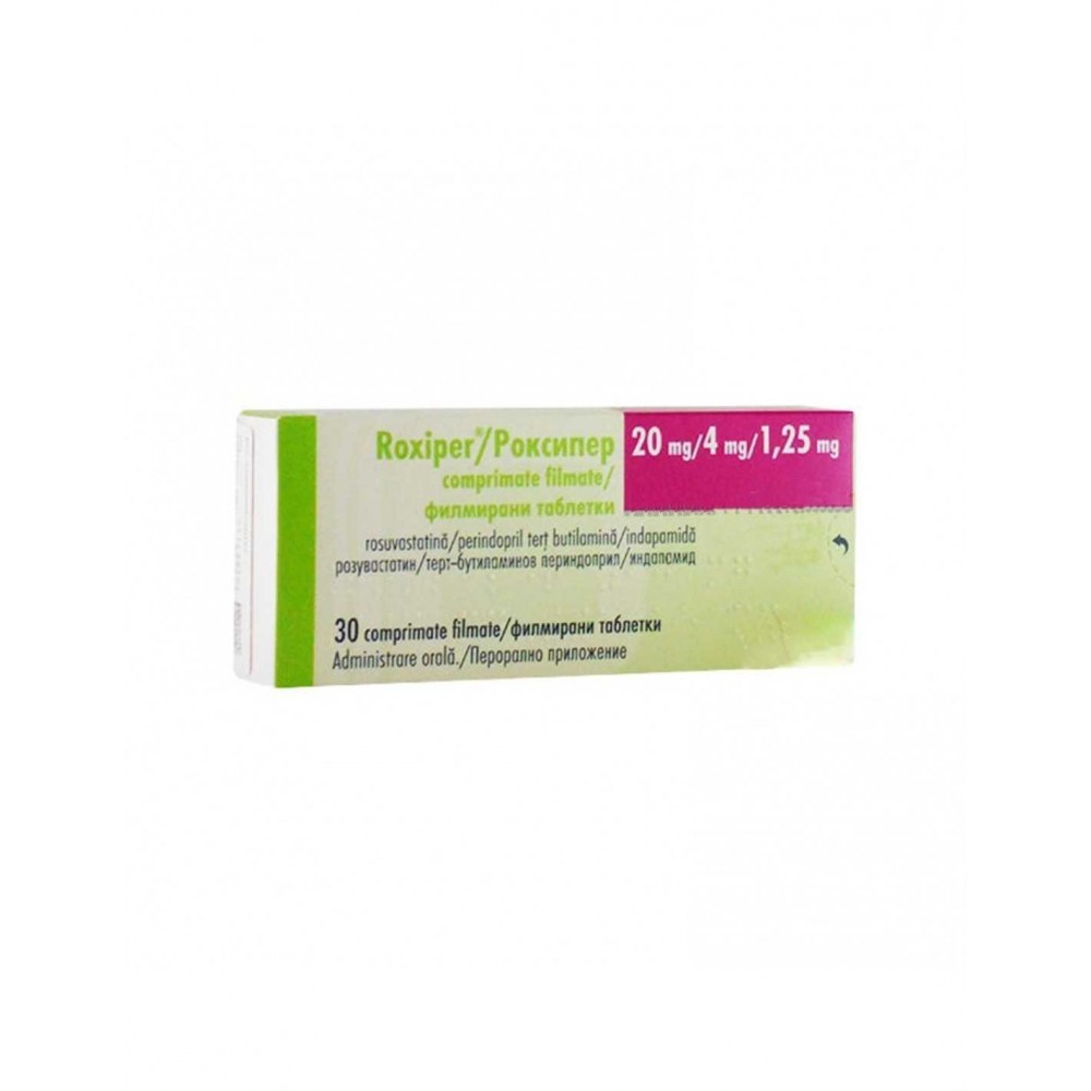 Роксипер 20 мг/ 4 мг/ 1,25 мг х30 филмирани таблетки - Лекарства с рецепта