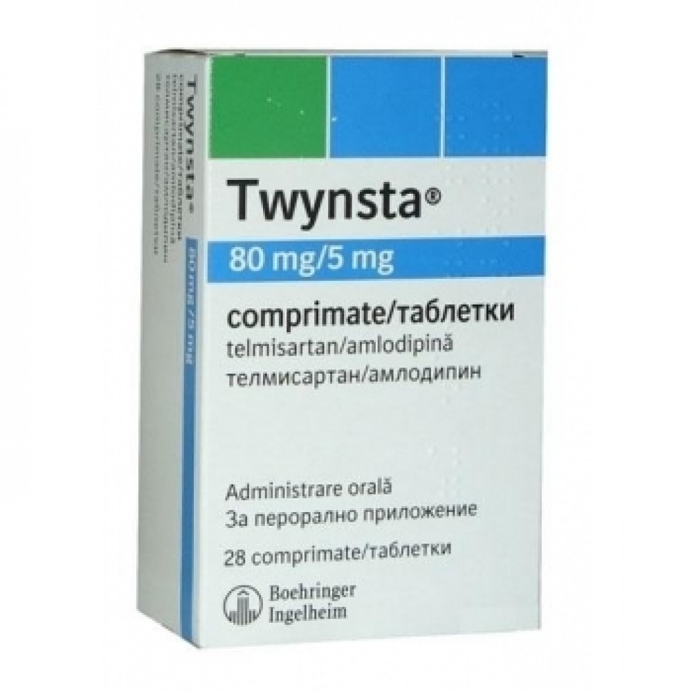 Twynsta 80mg/5mg 28 tablets / Туинста 80/5 мг. 28 таблетки - Лекарства с рецепта