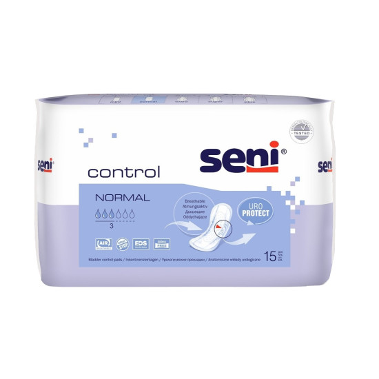 SENI CONTROL NORMAL /3 капки/ анатомични урологични превръзки при лека инконтиненция х 15 бр