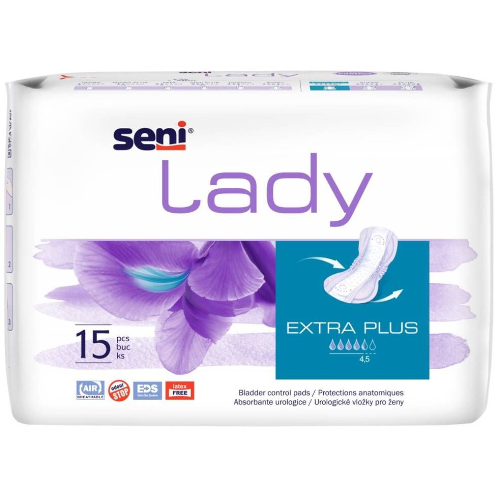 СЕНИ LADY EXTRA PLUS анатомични урологични подложки за жени х 15 бр - Грижа за бременни майки и кърмачки