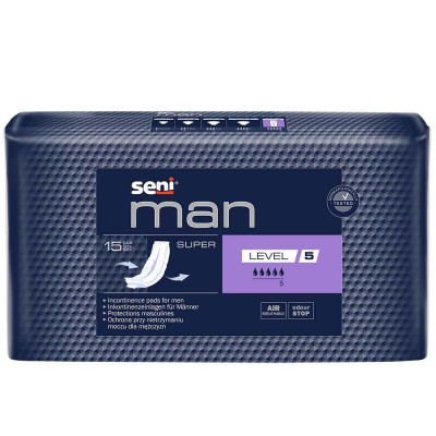 SENI MAN SUPER анатомични урологични подложки за мъже х 15 бр