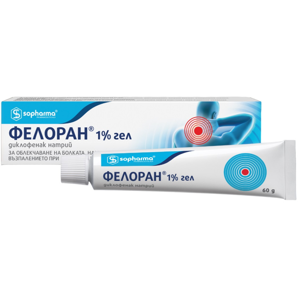 Фелоран Гел При болка и възпаление в сухожилията 1% х60 грама - Мускулно-скелетна система Фелоран Гел При болка и възпаление в сухожилията 1% х60 грама - Мускулно-скелетна система