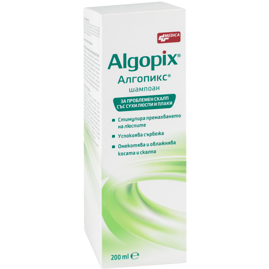 ALGOPIX SHAMPOO шампоан против пърхот при проблемен скалп със сухи люспи и плаки 200 мл
