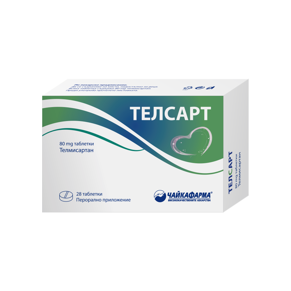 Telsart 80 mg 28 tablets Tchaikapharma / Телсарт 80 мг. 28 таблетки Чайкафарма - Лекарства с рецепта