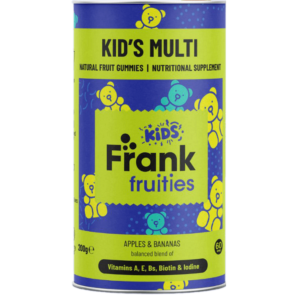 МУЛТИВИТАМИНИ ЗА ДЕЦА KID'S MULTI FRANK FRUITIES дъвчащи желирани таблетки х 60 бр - Витамини, минерали и антиоксиданти