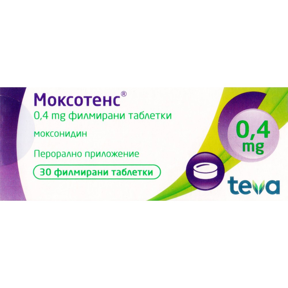 Moxotens 0.4 mg. 30 film-coated tablets Actavis / Моксотенс 0.4 мг 30 филмирани таблетки Актавис - Лекарства с рецепта