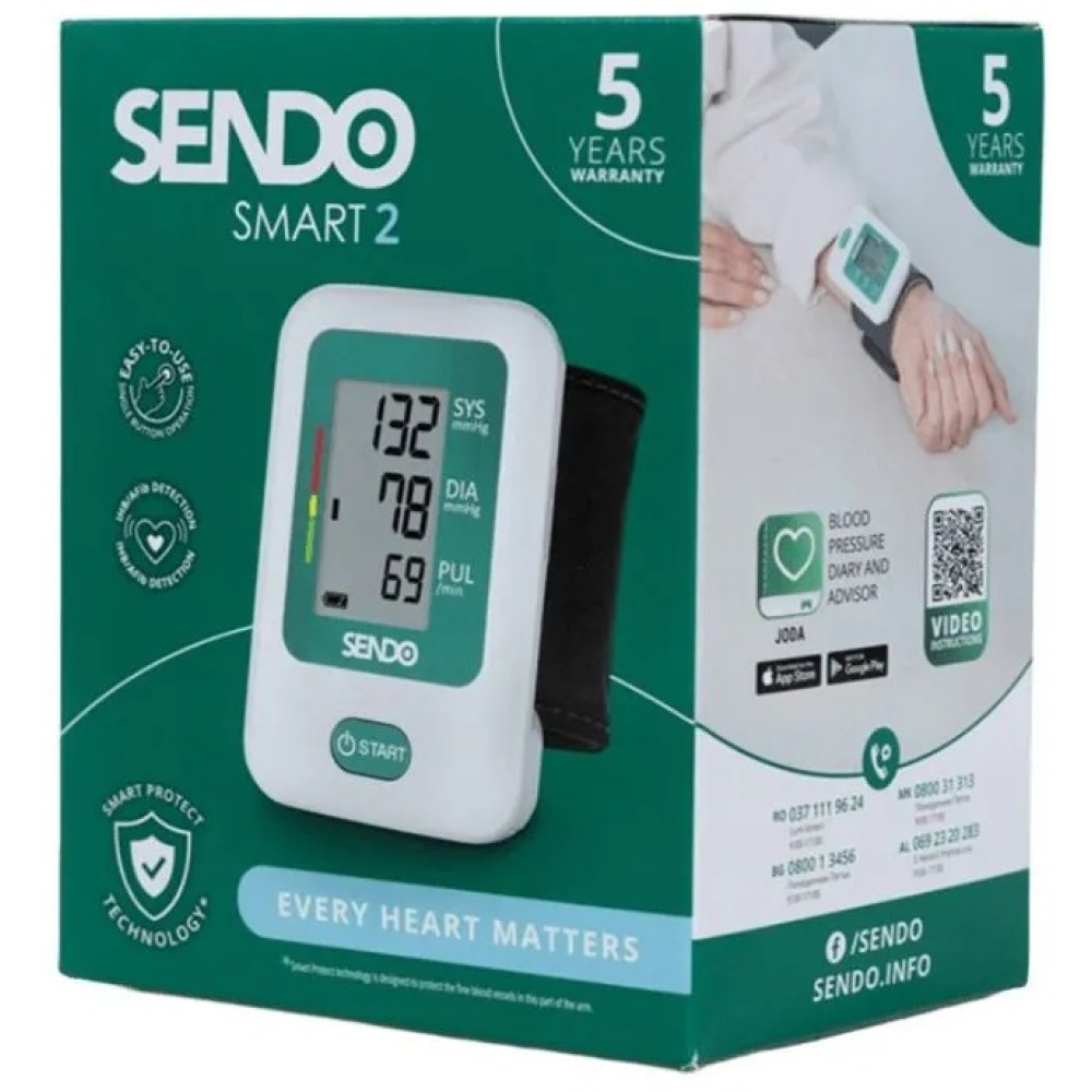 Sendo Smart 2 Апарат за имерване на кръвно налягане на китката - Апарати за китка