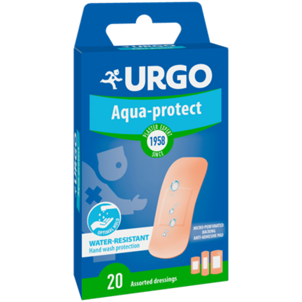 УРГО AQUA PROTECT миещ се пластир х 20 бр /3 размера/ - Първа помощ