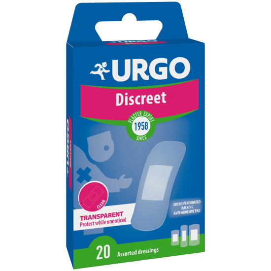 УРГО DISCREET тънък прозрачен пластир х 20 бр /3 размера/