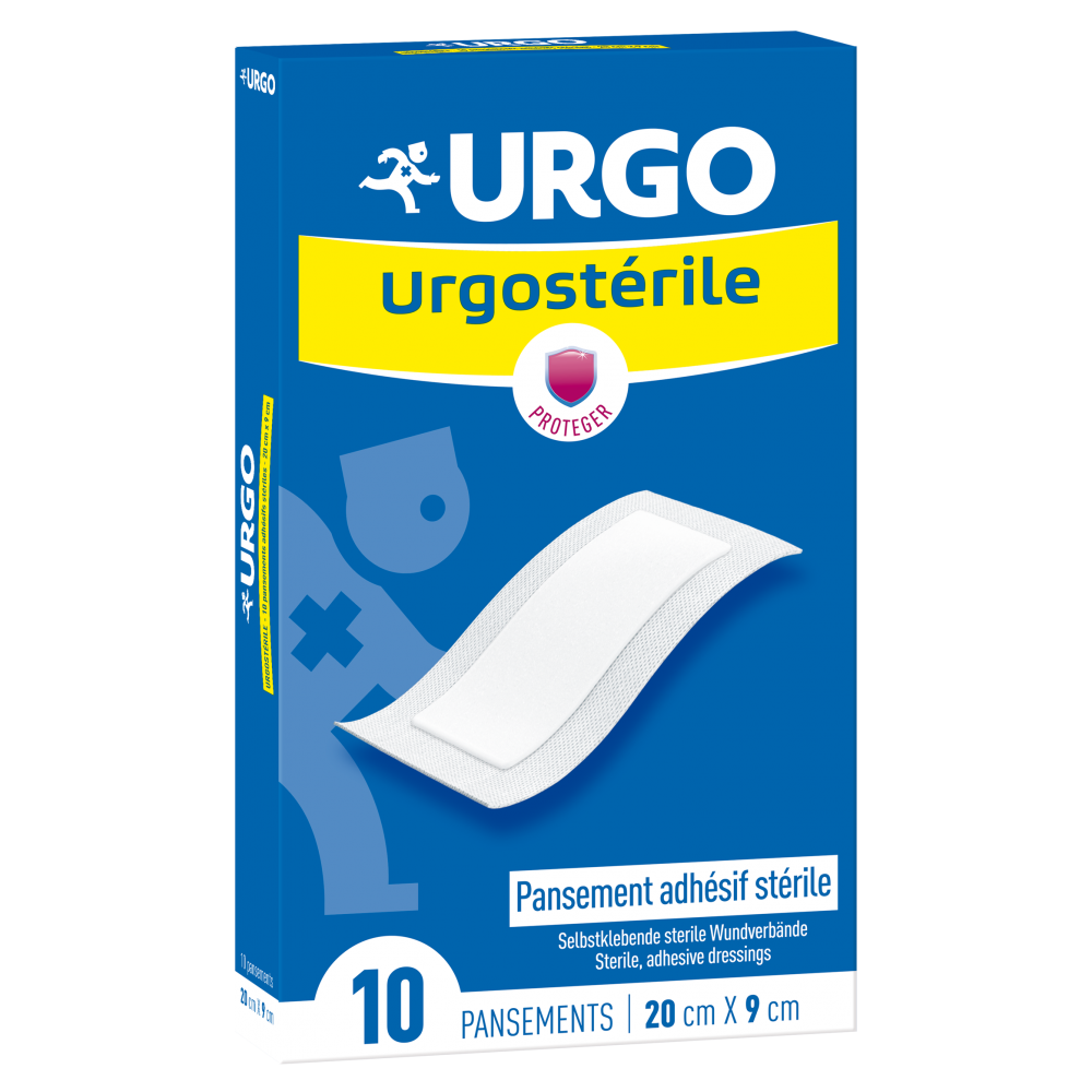 URGO Urgosterile Sterile Plasters, Ургостерил стерилни пластири 20см./9см. х 10 броя -