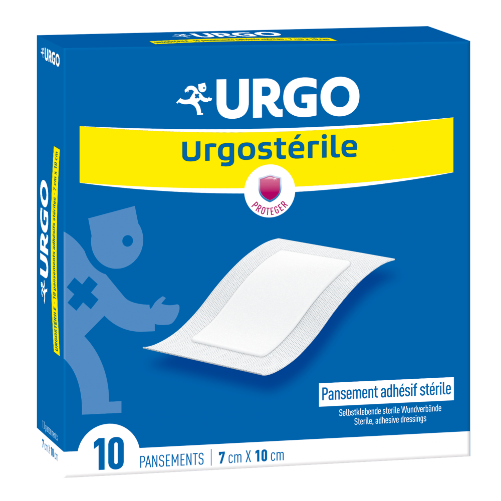 URGO Urgosterile Sterile Plasters, Ургостерил стерилни пластири 10см./7см. х 10 броя -