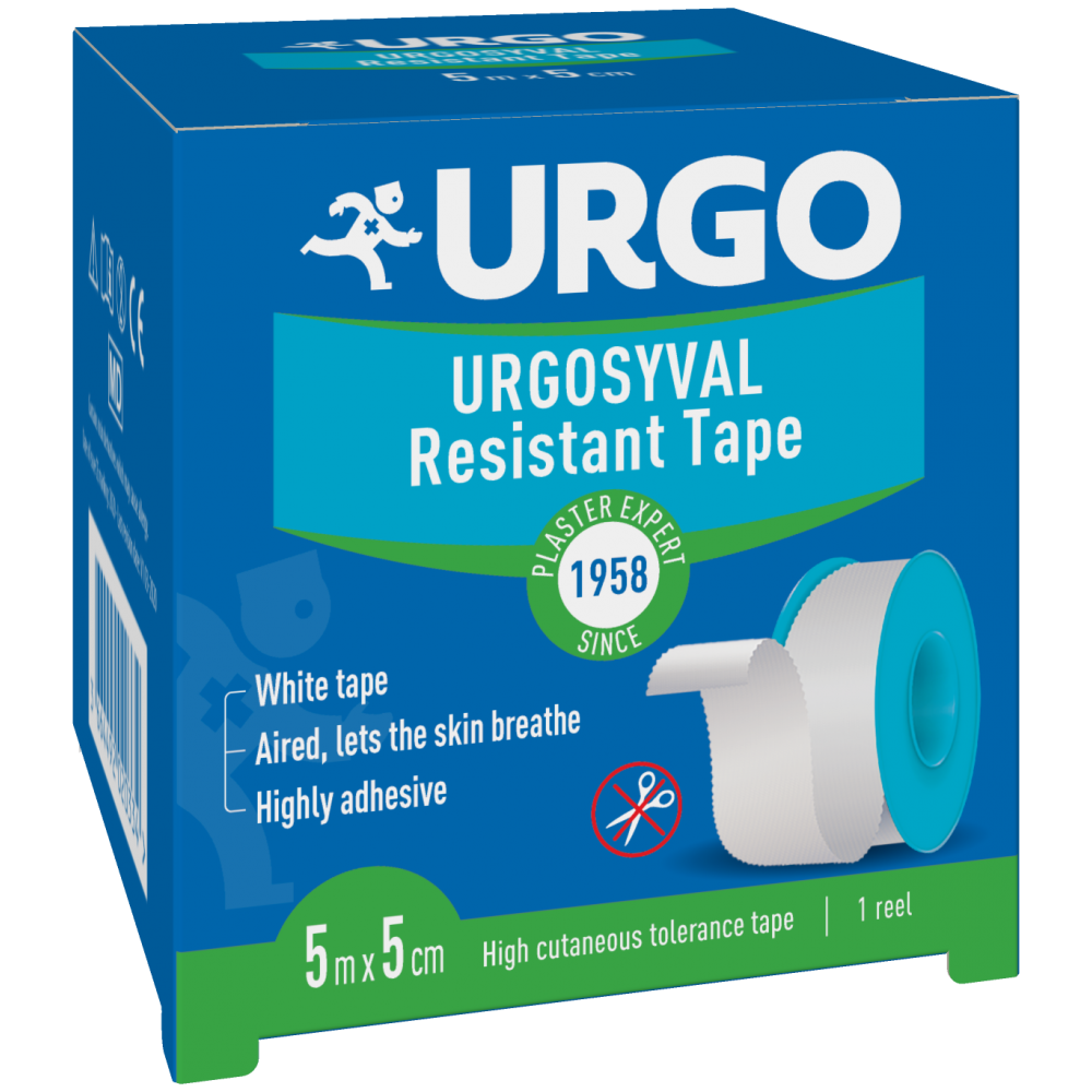 Urgo Urgosyval adhesive tape 5 m / 5 cm / Урго Ургосивал лейкопласт 5м/5см - Лепенки и марли